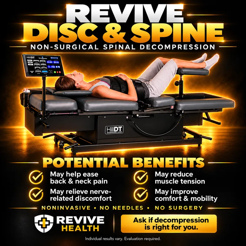 Hill DT computerized spinal decompression table at Revive Disc & Spine